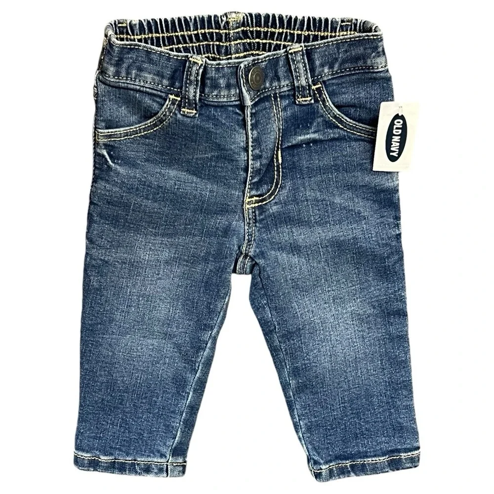 Old Navy Jeans 6-12 Months Medium Blue Wash‎ Karate Denim Baby Infant Unisex NEW